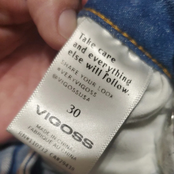 Vigoss Thompson Tomboy Blue Skinny Jeans with Distressed Fading - Picture 4 of 11